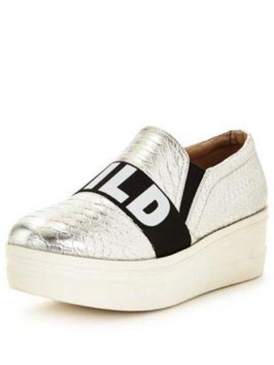 Kg Lover Metallic Flatform Skate Shoe - Silver Glitter Kg Lover Metallic Flatform Skate Shoe - Silver Glitter